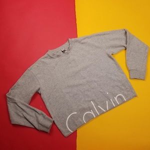 calvin klein gray cropped sweater